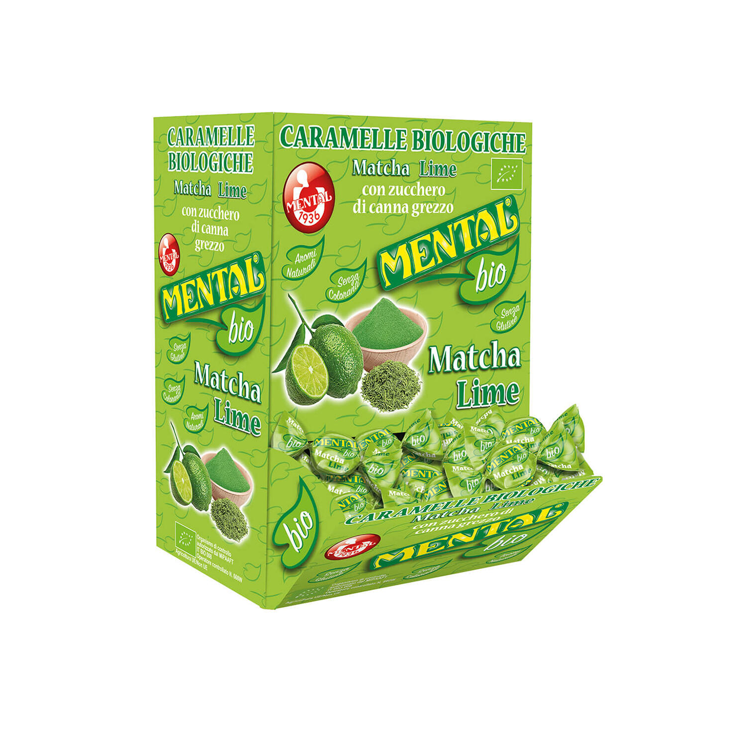 Mangiatoia caramelle Bio Matcha Lime x750 gr - Mangiatoie